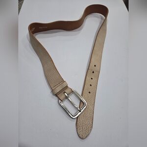 Martin Dingman Tan Leather Belt with Silver Buckle Sz.38